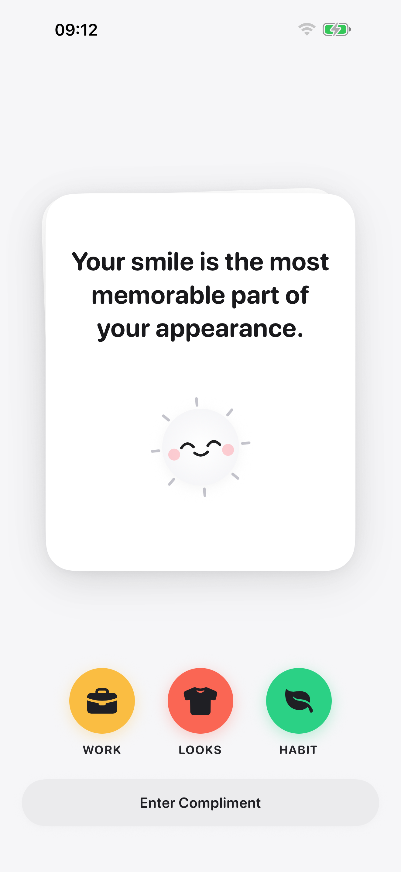 A compliment card — Looks category
